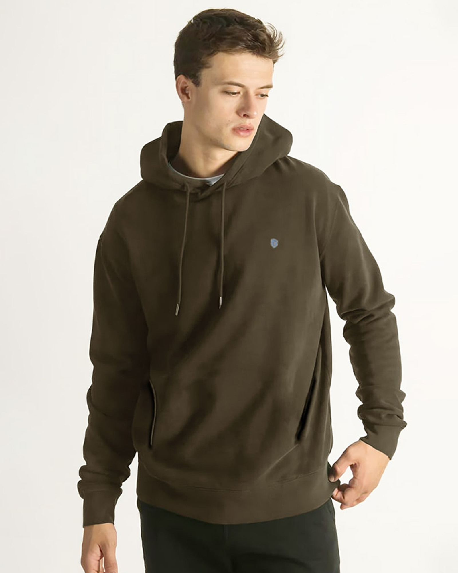 هودی مردانه سایز بزرگ 0071 - سبز تیره