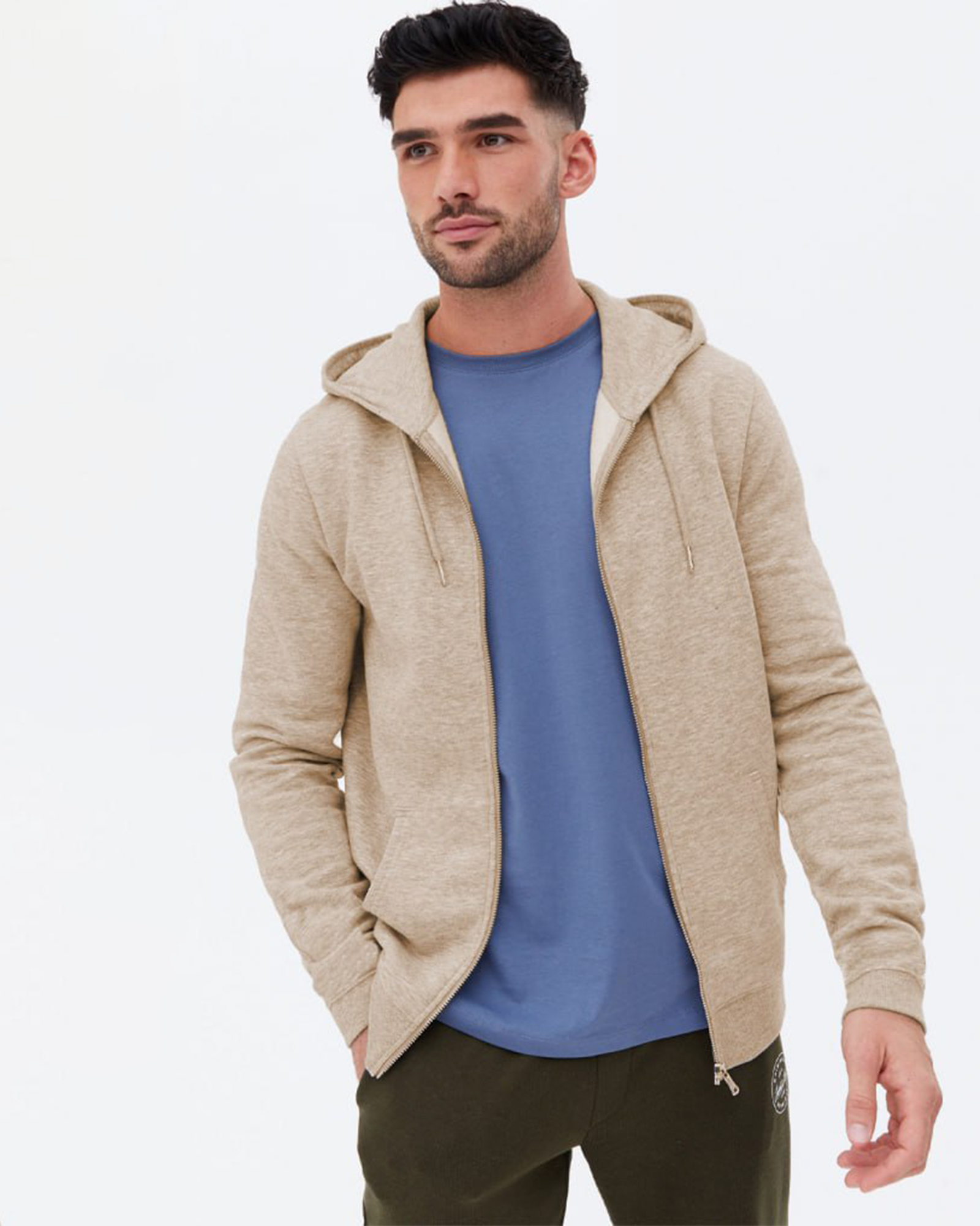 سویشرت مردانه اسپرت 01879 - کتانی