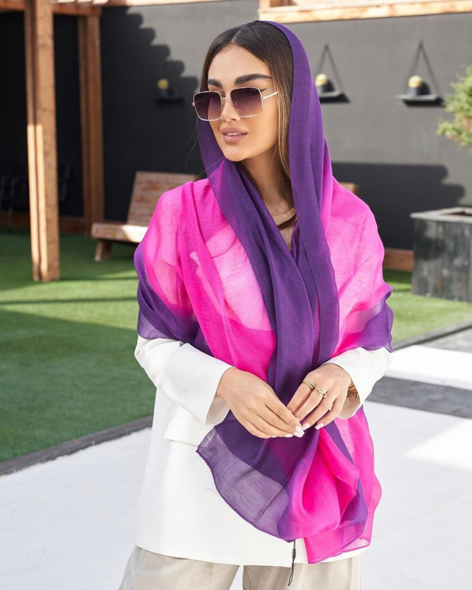 شال اسپرت زنانه 1079 - ارغوانی روشن