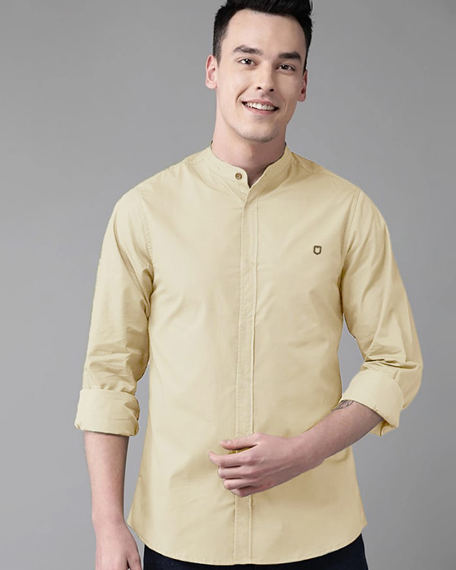 پیراهن نخی مردانه 1197 - لیمویى