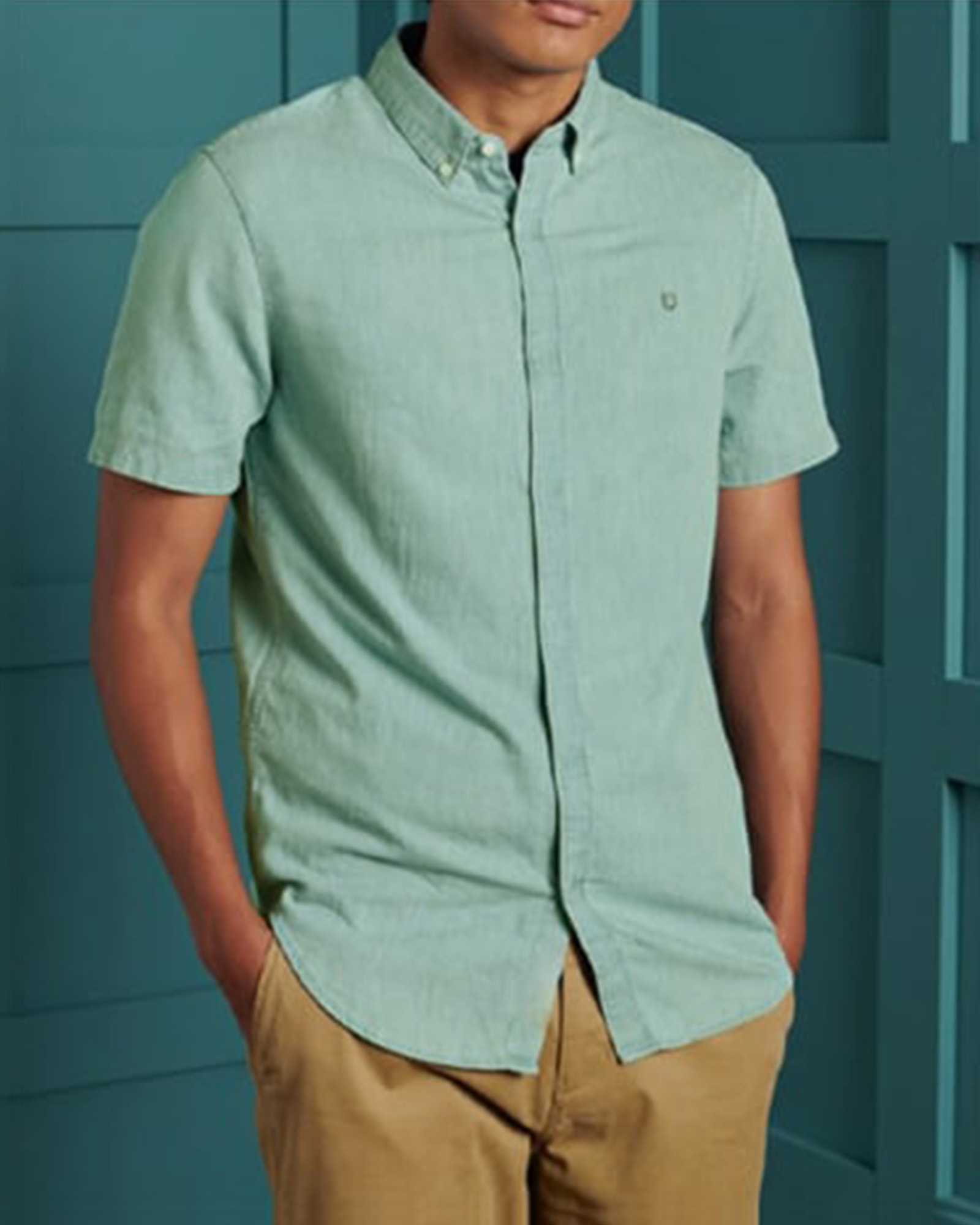 پیراهن ساده مردانه 4041 - سبز زمردی