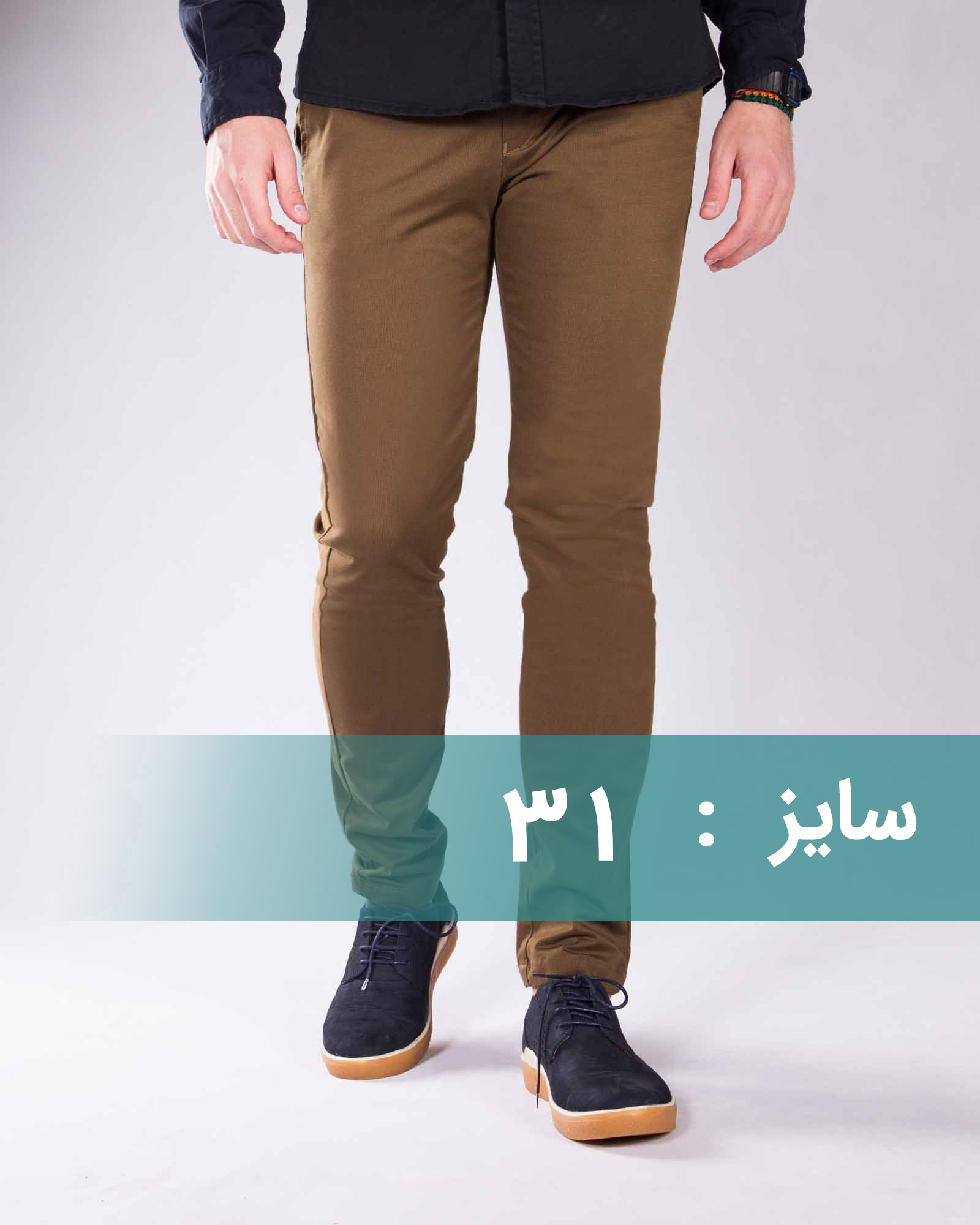 شلوار کتان مردانه اسپرت - قهوه‌ای روشن