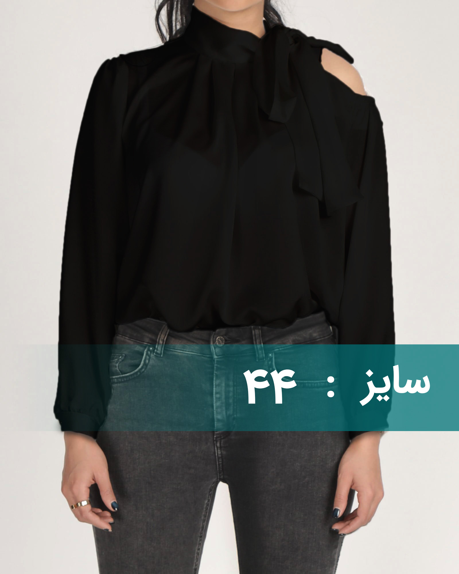 شومیز حریر ساتن زنانه - مشکی