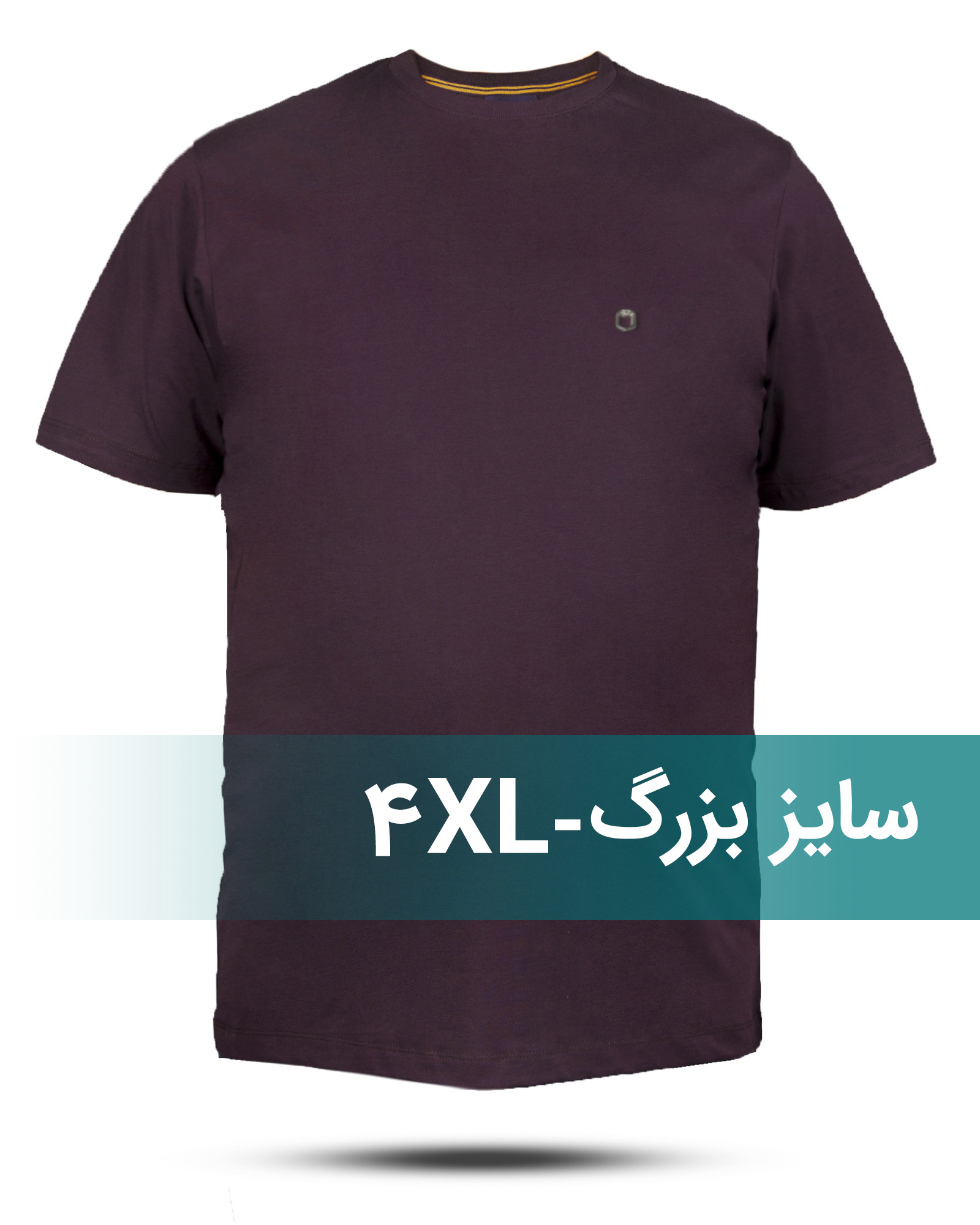 تیشرت سایز بزرگ مردانه 2100 - بادمجانی