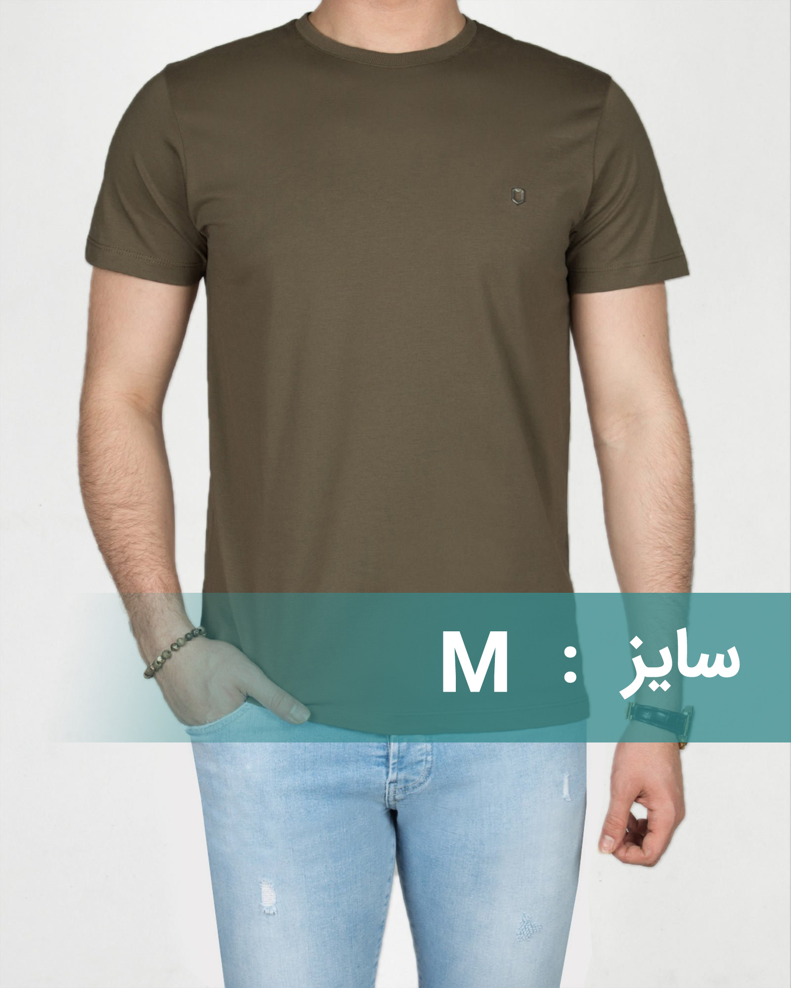 تیشرت‌های ساده‌ی نخی پنبه‌ای در طیف سبز تیره - زیتونى
