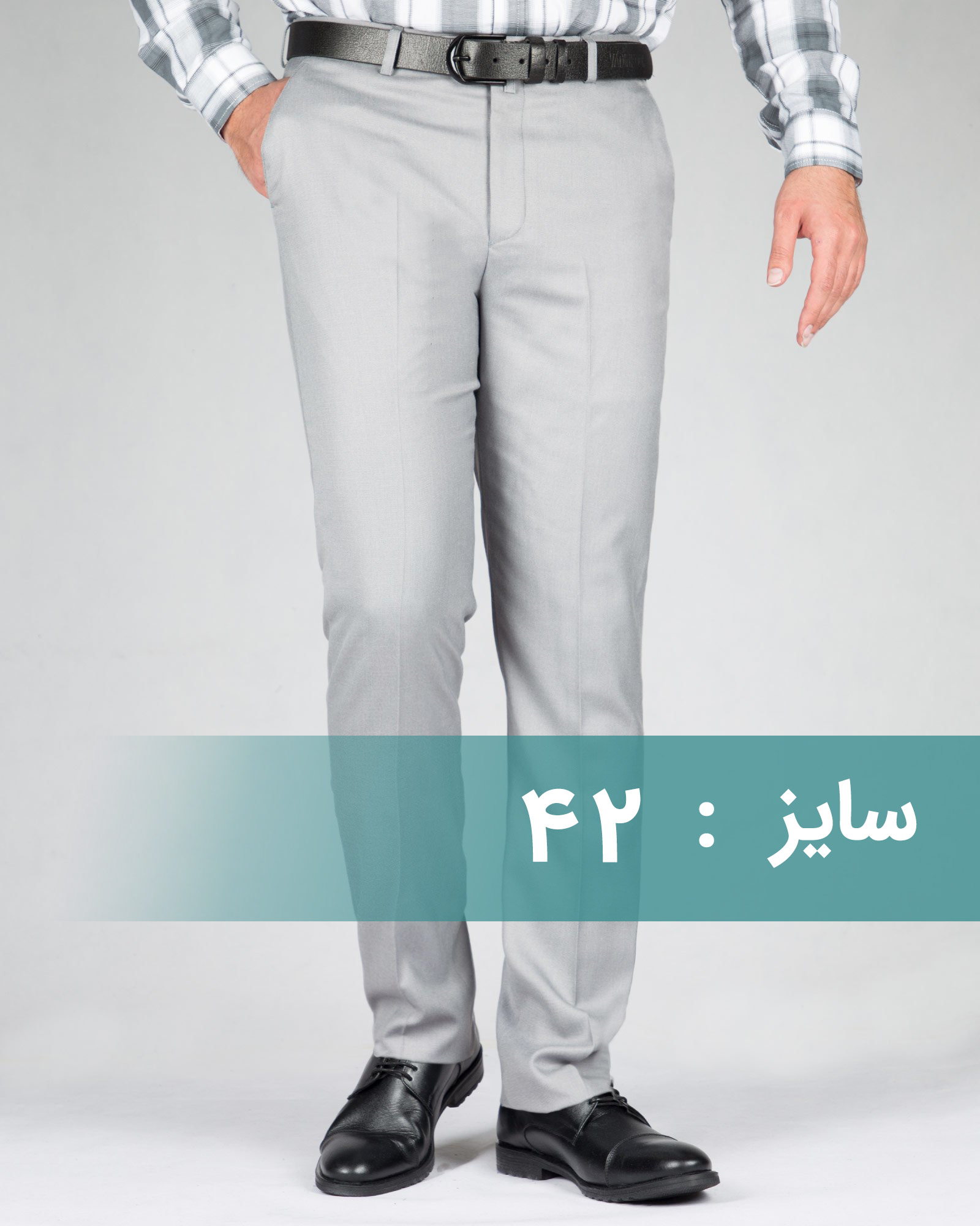 شلوار فاستونی راسته مردانه - طوسی کمرنگ