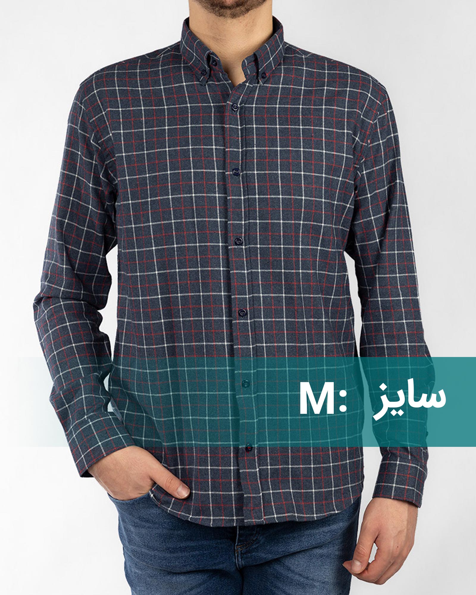 پیراهن مردانه پشمی VKSW99100 - قرمز