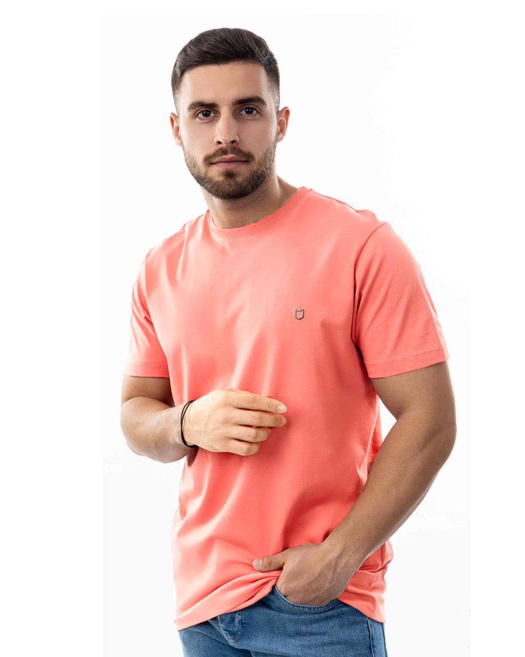 تیشرت بیسیک مردانه 2350new-t1 - هلویی سیر