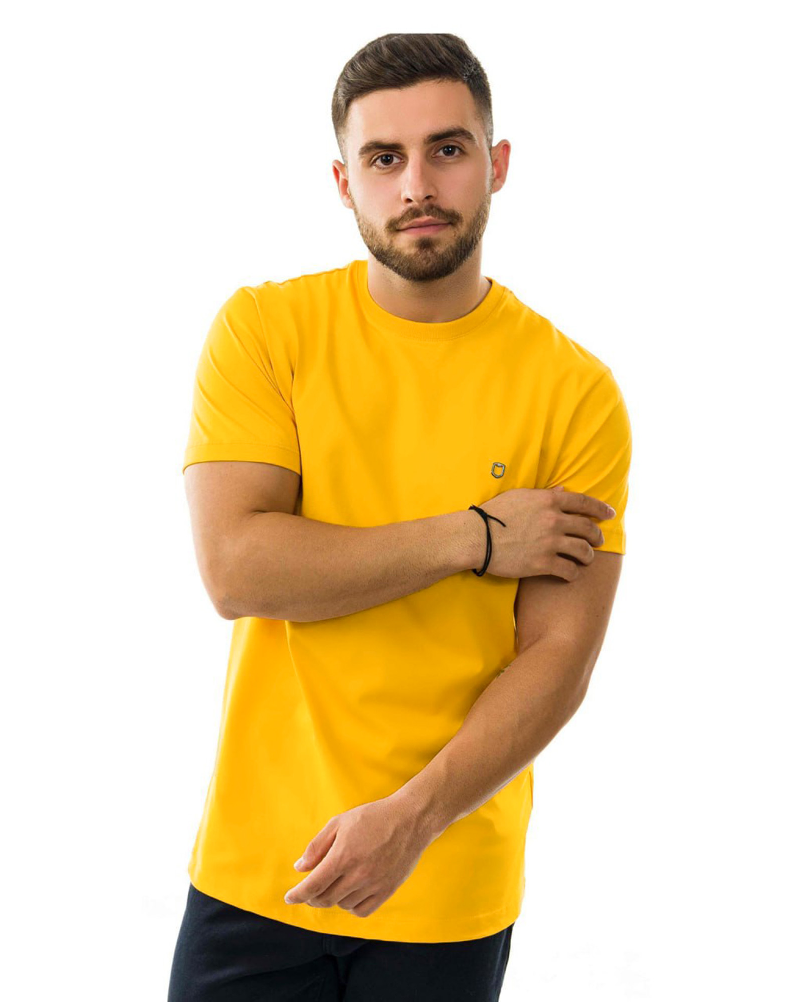 تیشرت بیسیک مردانه طیف زرد و نارنجی 2350new-t5 - خردلی