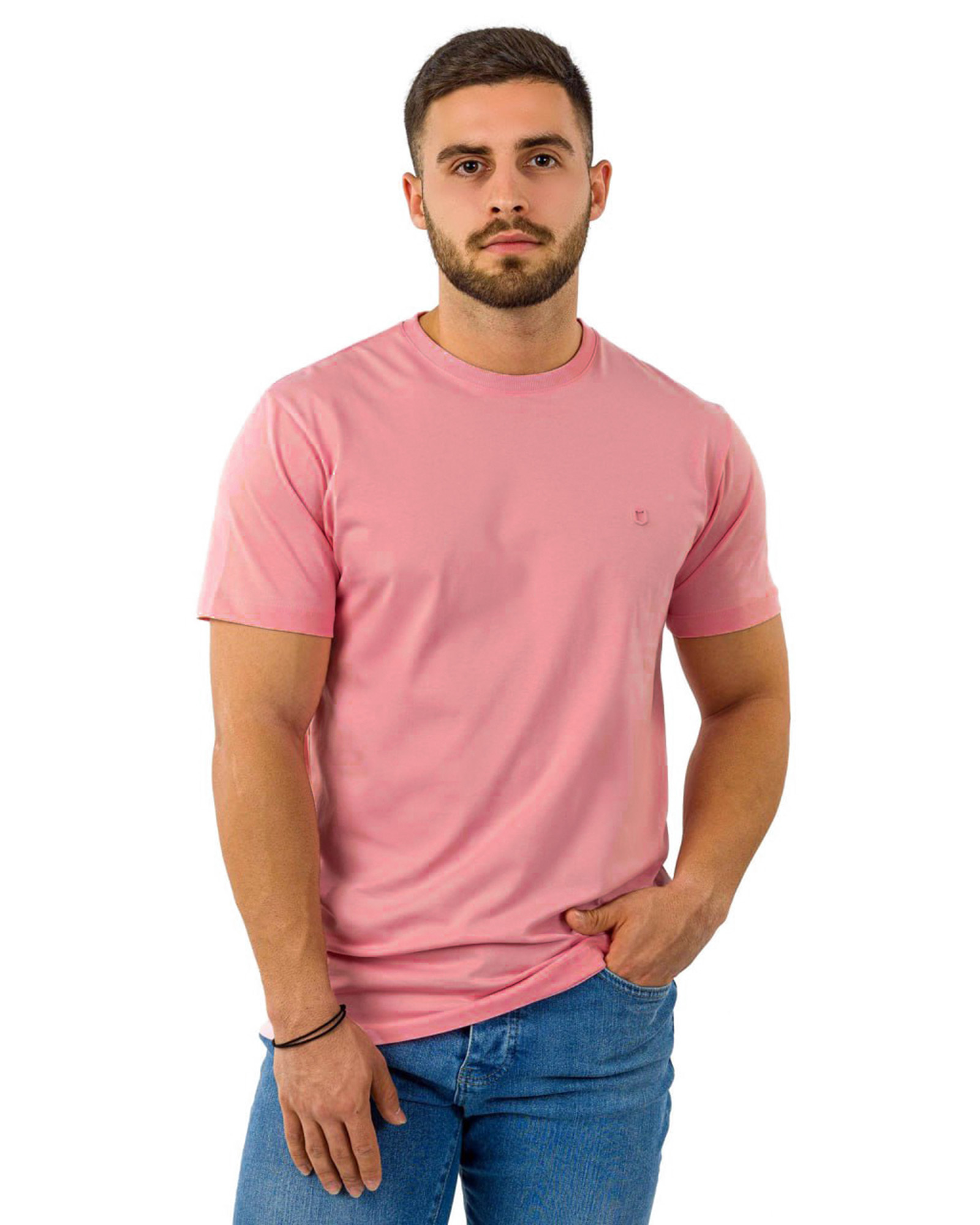 تیشرت بیسیک مردانه 2350new-t1 - صورتی