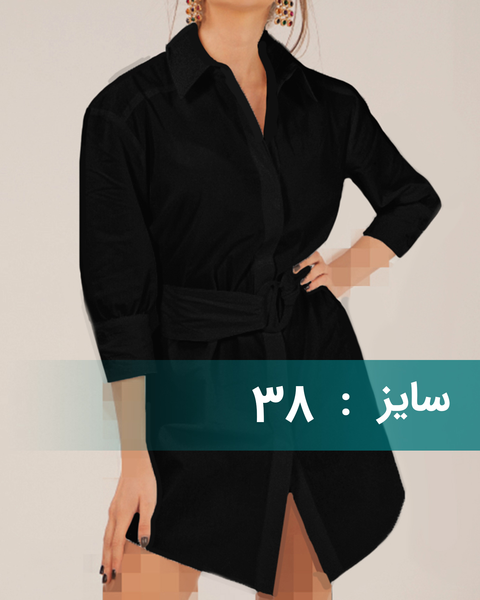 شومیز نخی زنانه 332100 - مشکی