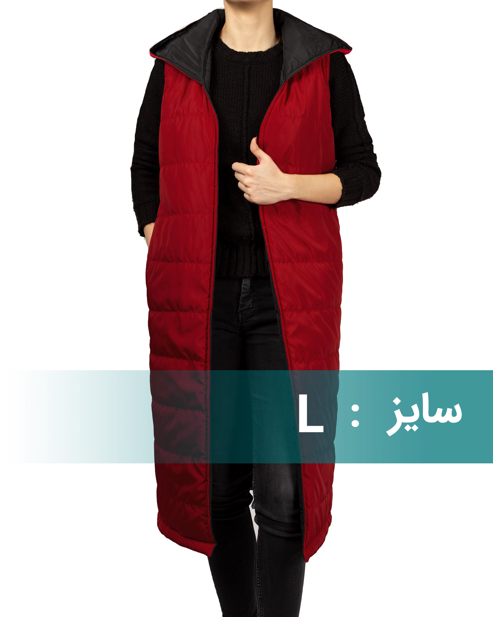 کاپشن پافر دو روی زنانه 598 - قرمز