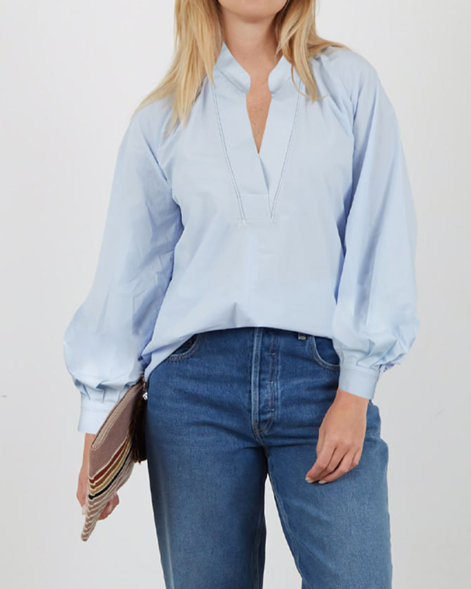 شومیز اسپرت زنانه 304201 - آبی آسمانی