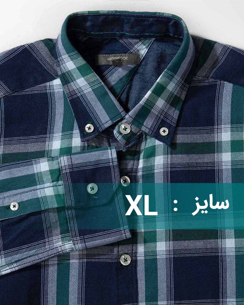 پیراهن مردانه چهارخانه - سبز