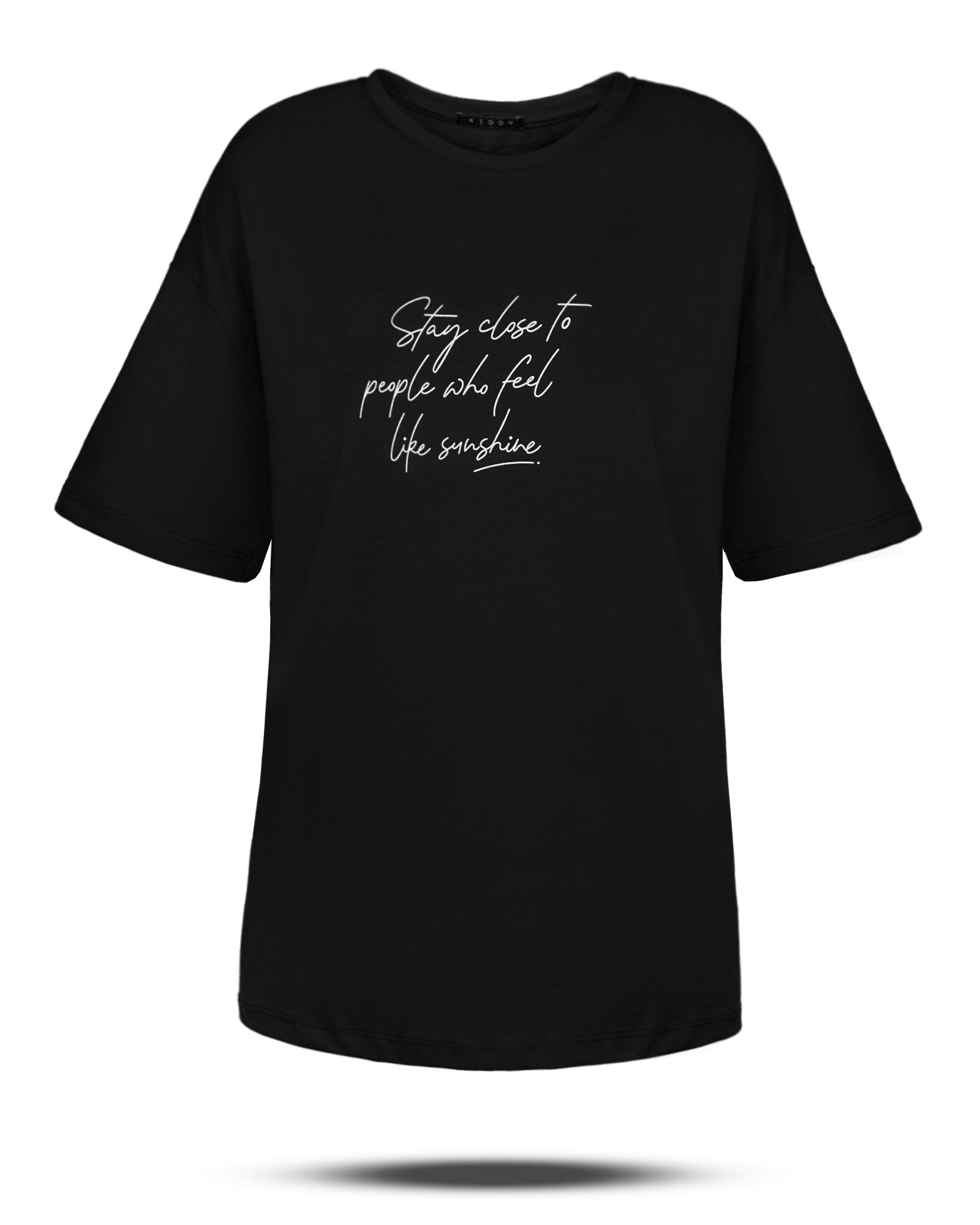 تیشرت اورسایز زنانه 2098 - مشکی