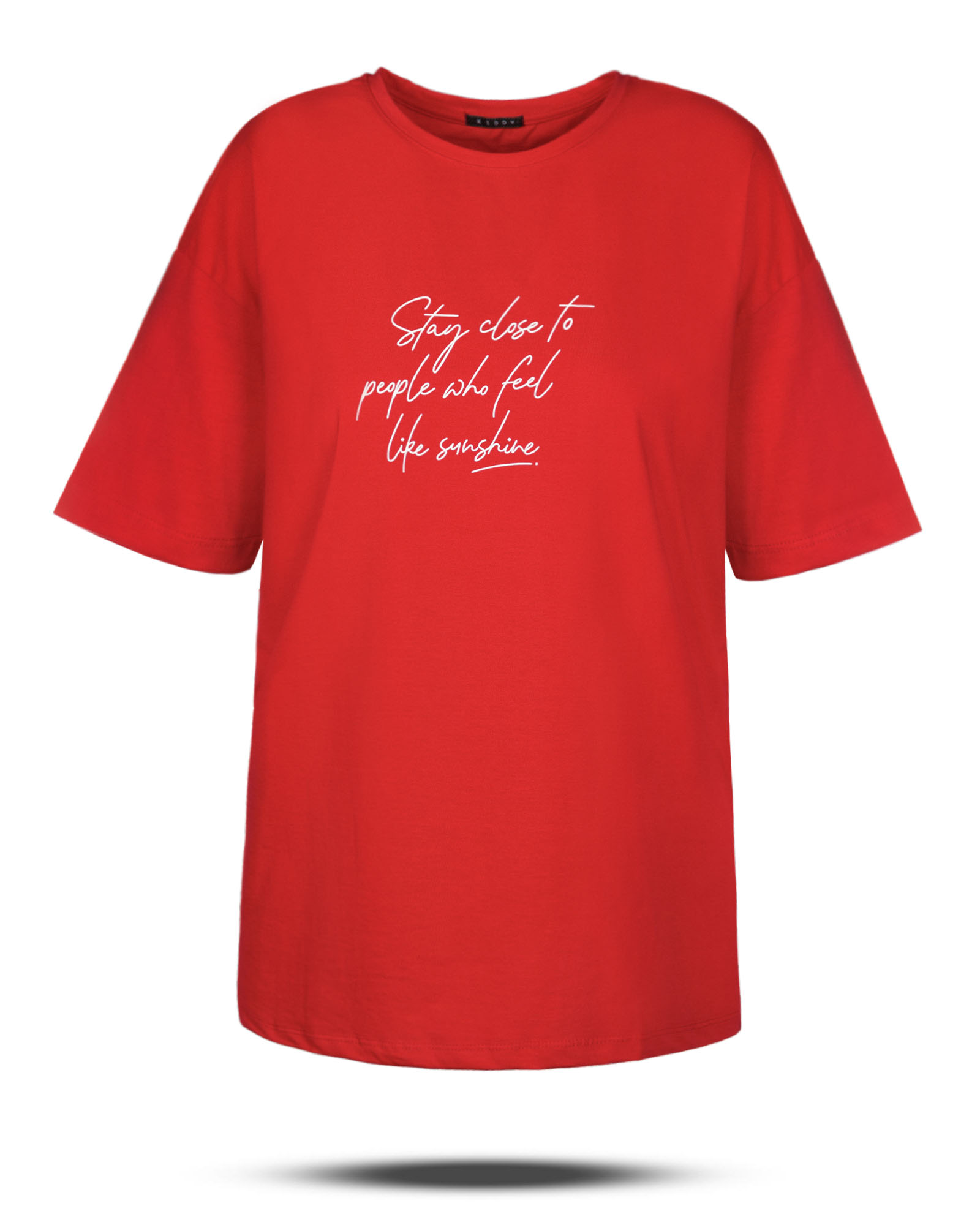 تیشرت اورسایز زنانه 2098 - قرمز