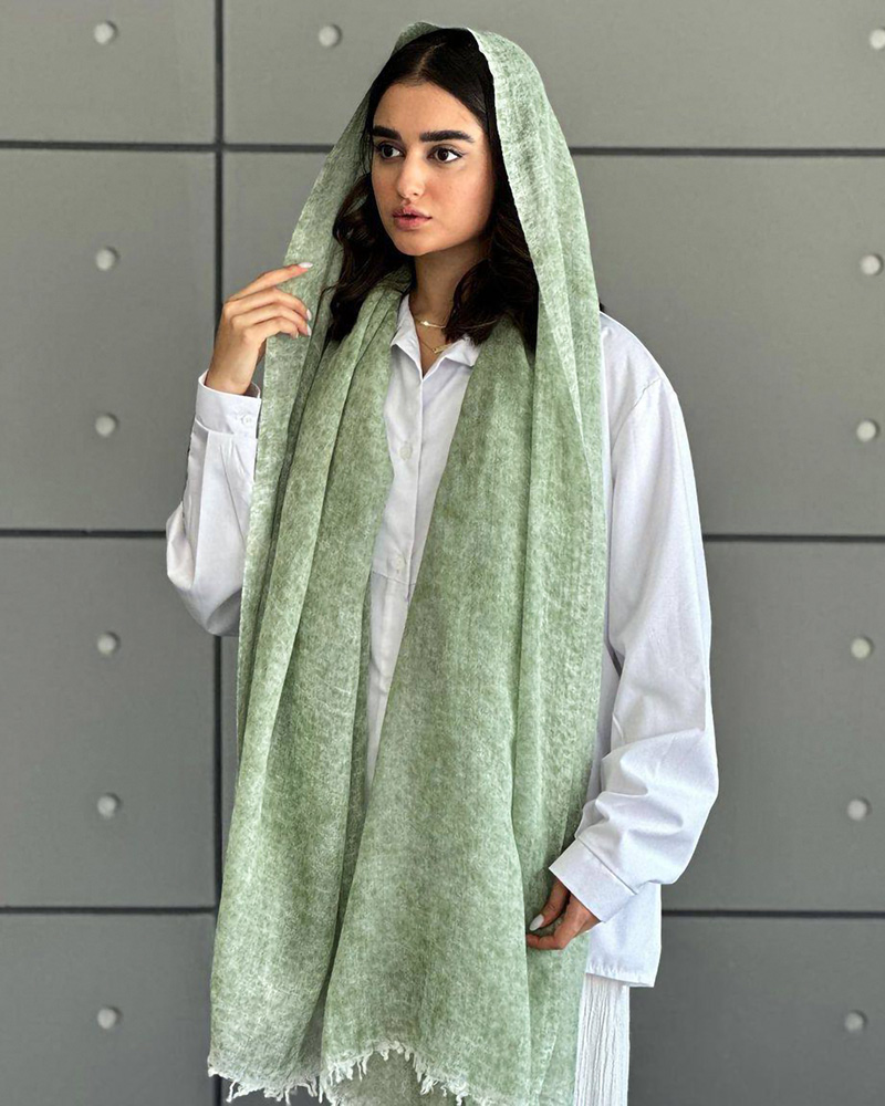 شال زنانه چهارفصل 4177 - زیتونى