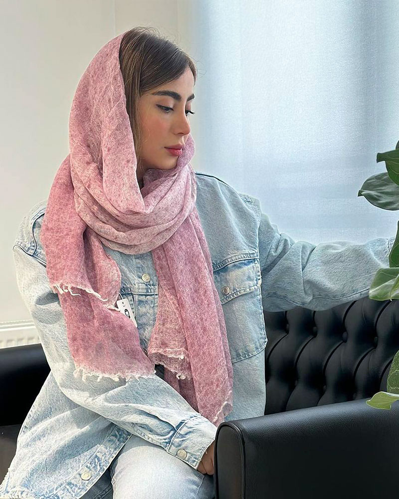 شال زنانه چهارفصل 4177 - صورتی تیره