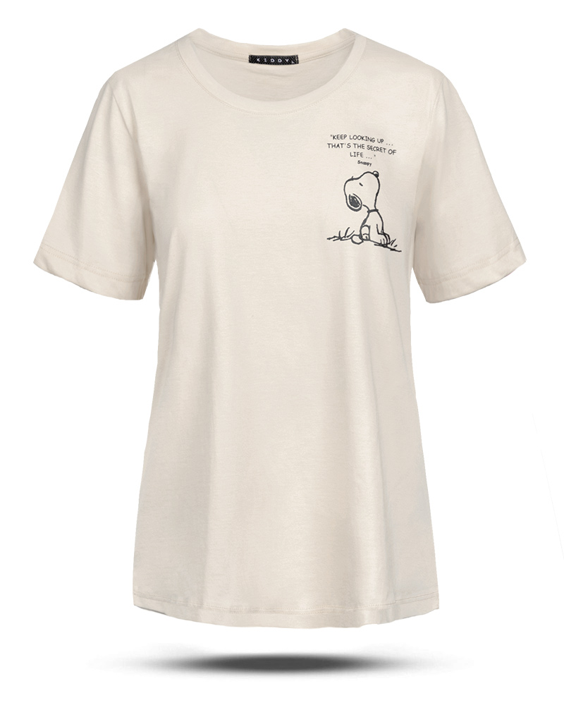 تیشرت طرح دار زنانه 2099 - کرمى