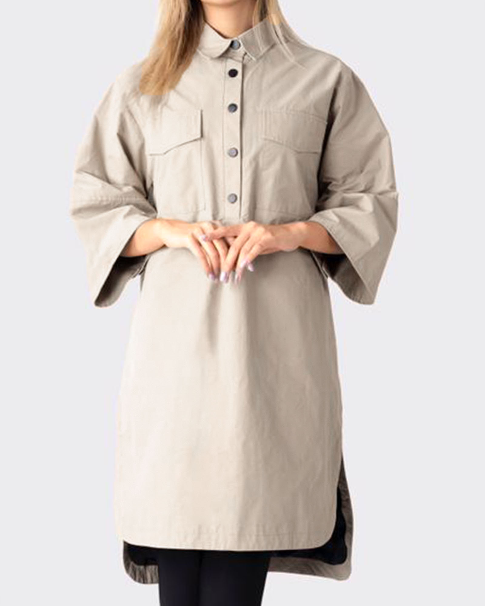 بارانی بلند زنانه 100133 - کرمى