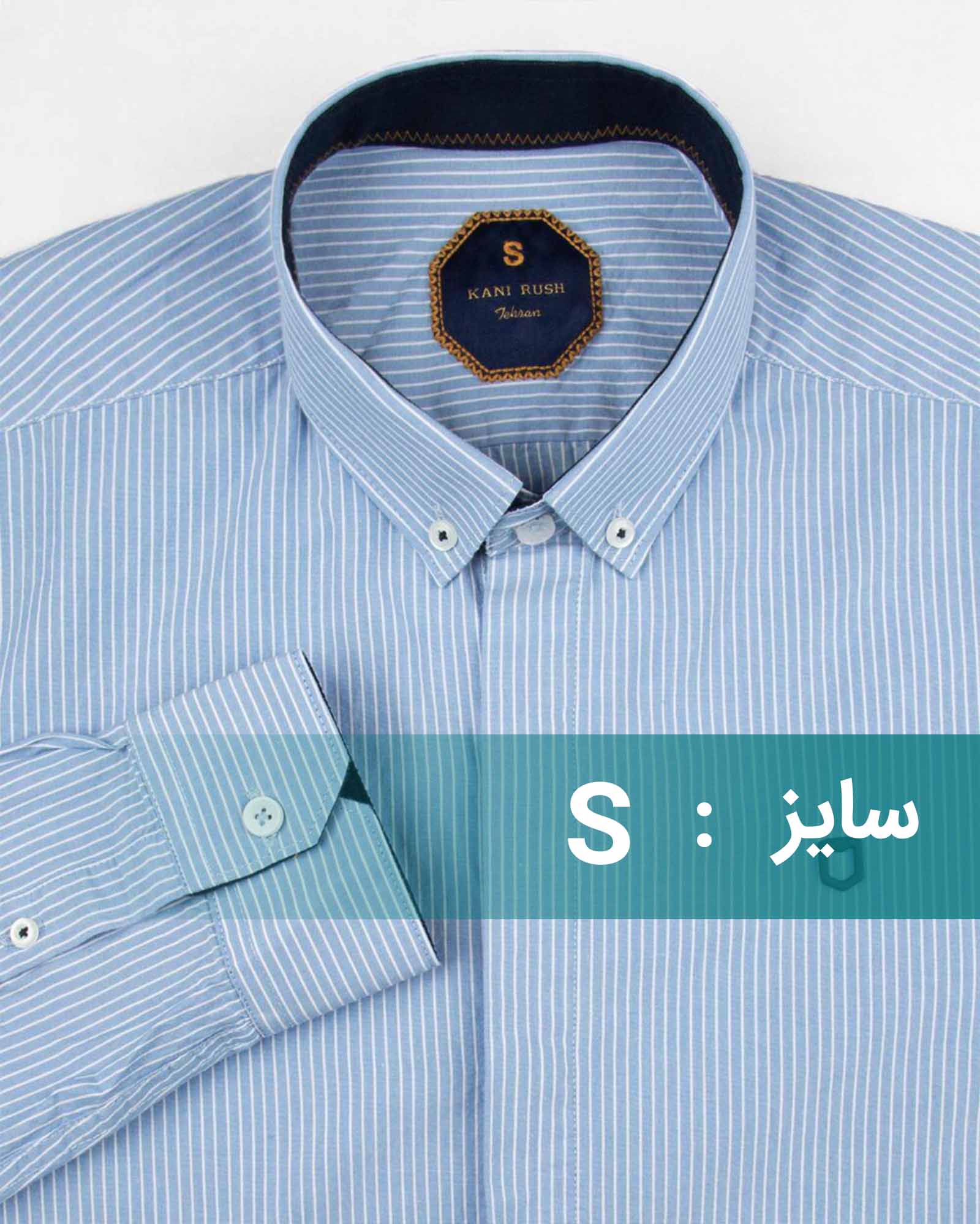 پیراهن مردانه راه راه 4444 - آبی بنفش