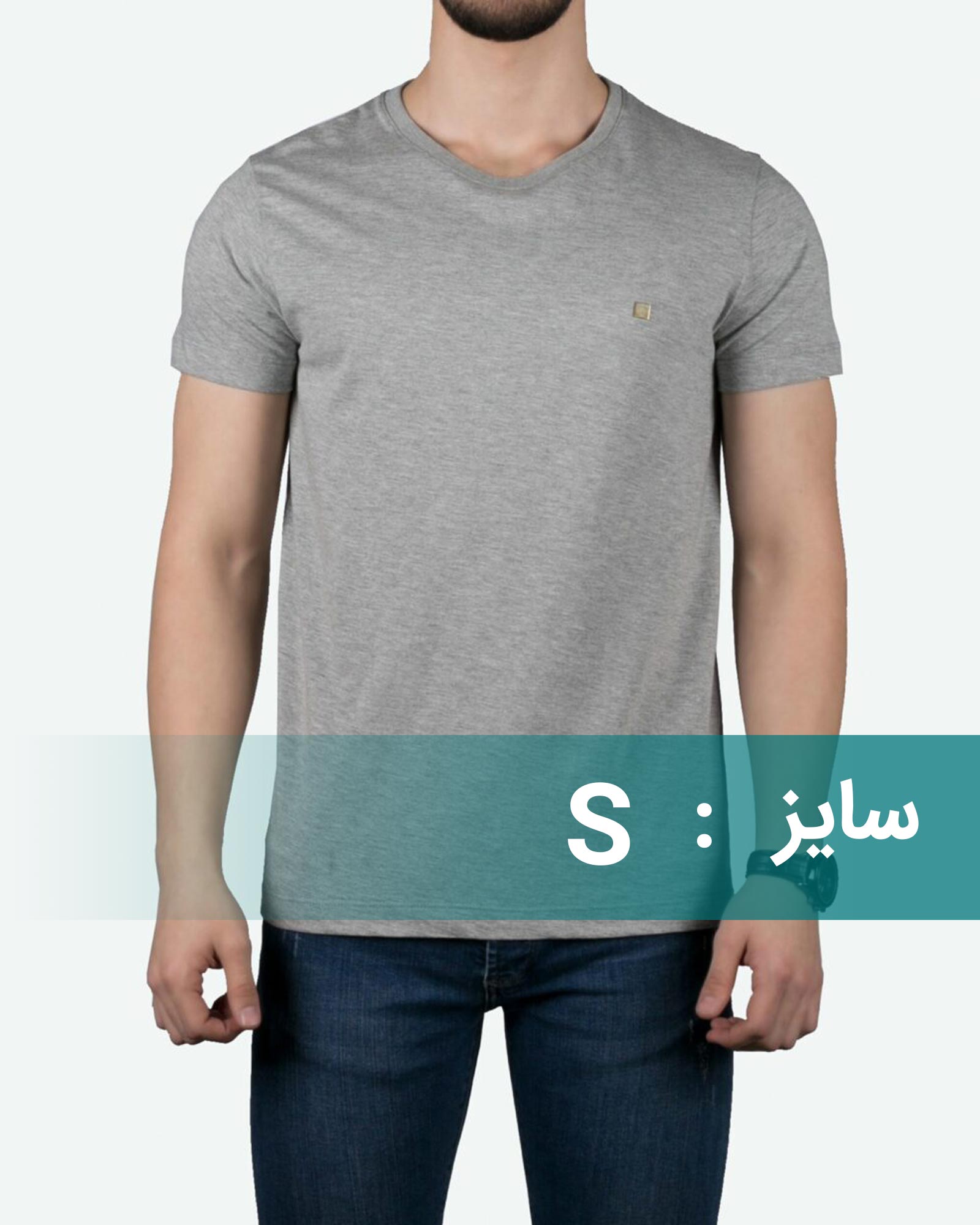 تیشرت‌های ساده‌ی نخی پنبه‌ای در طیف خاکستری روشن - ملانژ