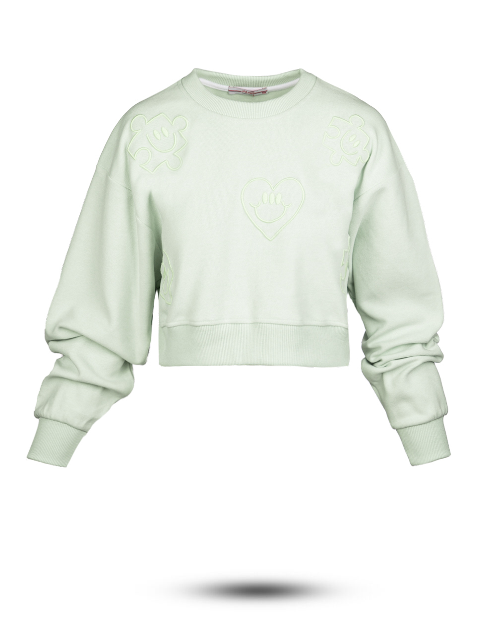 بلوز کراپ زنانه 2178 - سبز پاستیلی