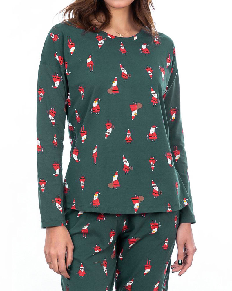 بلوز زنانه طرح دار 2343 - کله غازی کدر