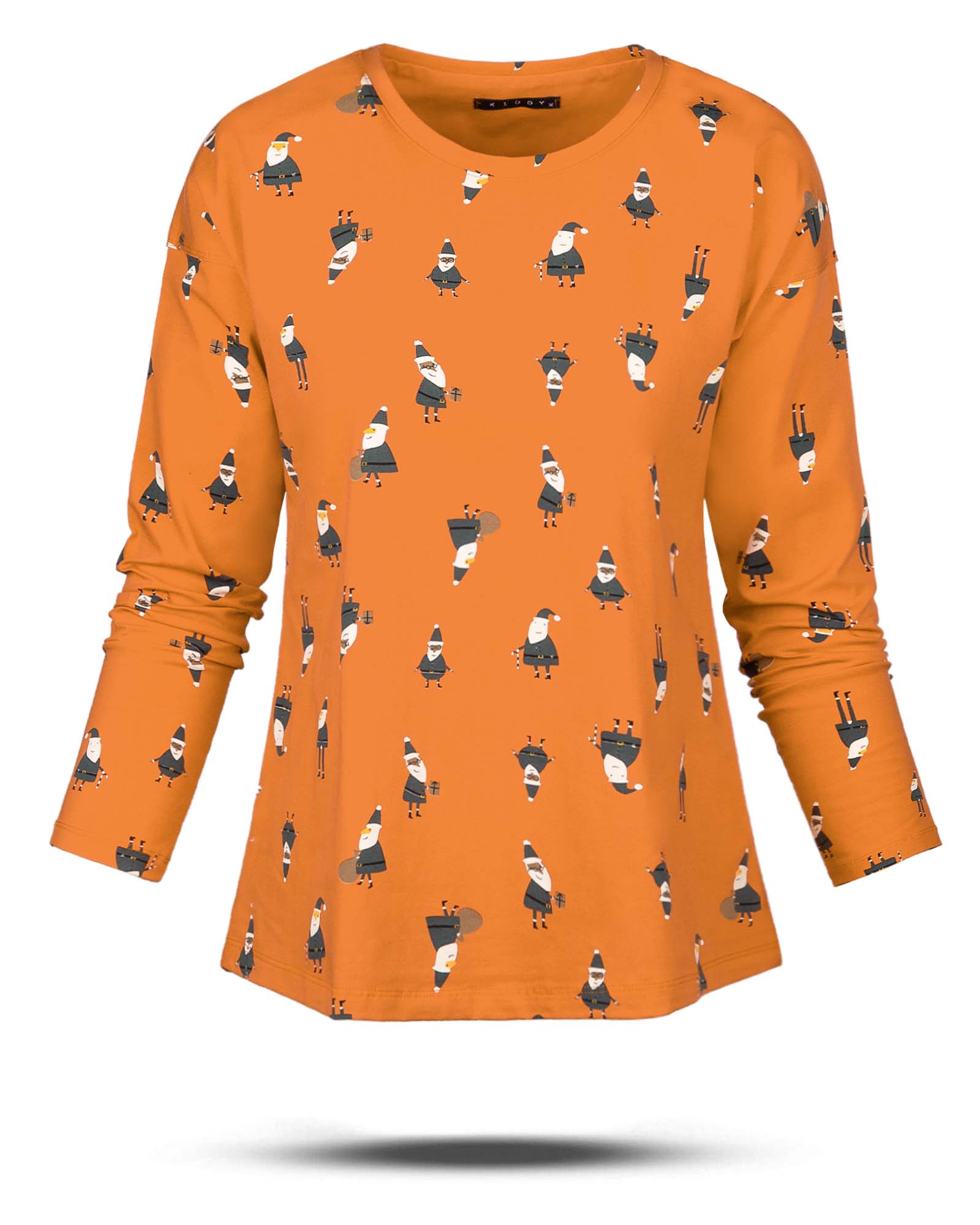 بلوز زنانه طرح دار 2343 - نارنجی