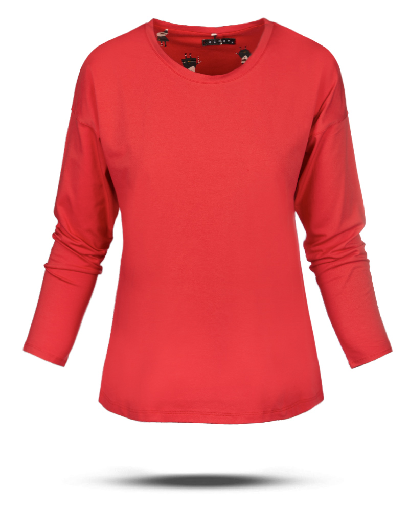 بلوز بیسیک زنانه 2342 - قرمز