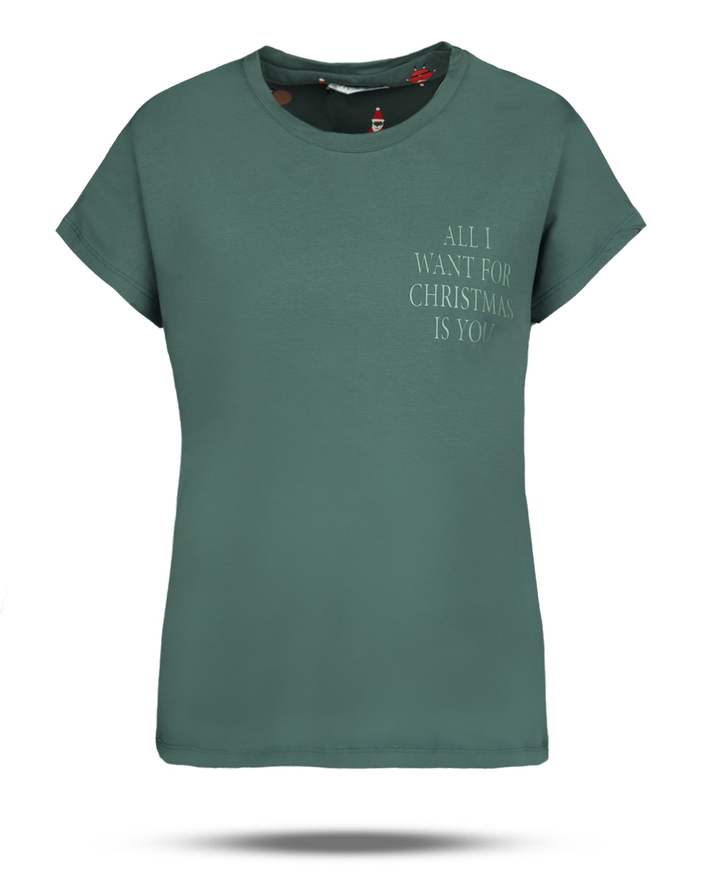 تیشرت زنانه طرح دار 2346 - کله غازی کدر