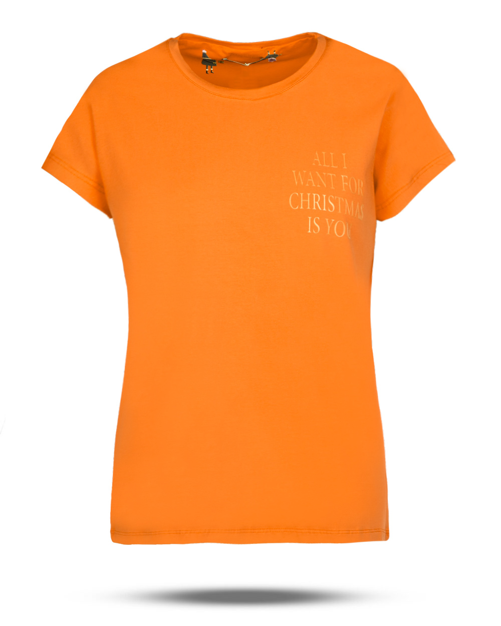 تیشرت زنانه طرح دار 2346 - نارنجی