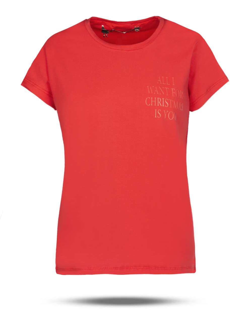 تیشرت زنانه طرح دار 2346 - قرمز