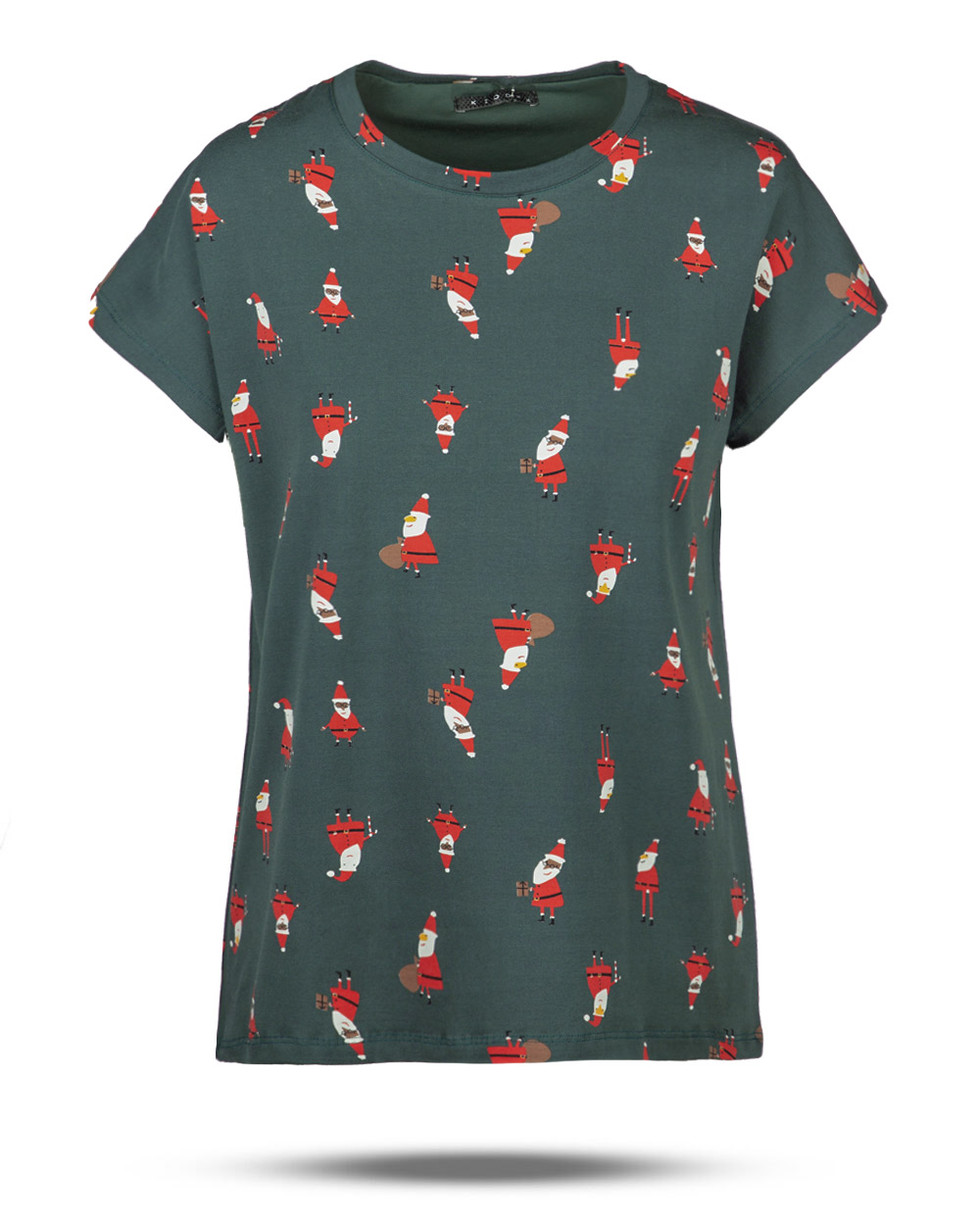 تیشرت طرح دار زنانه 2347 - کله غازی کدر