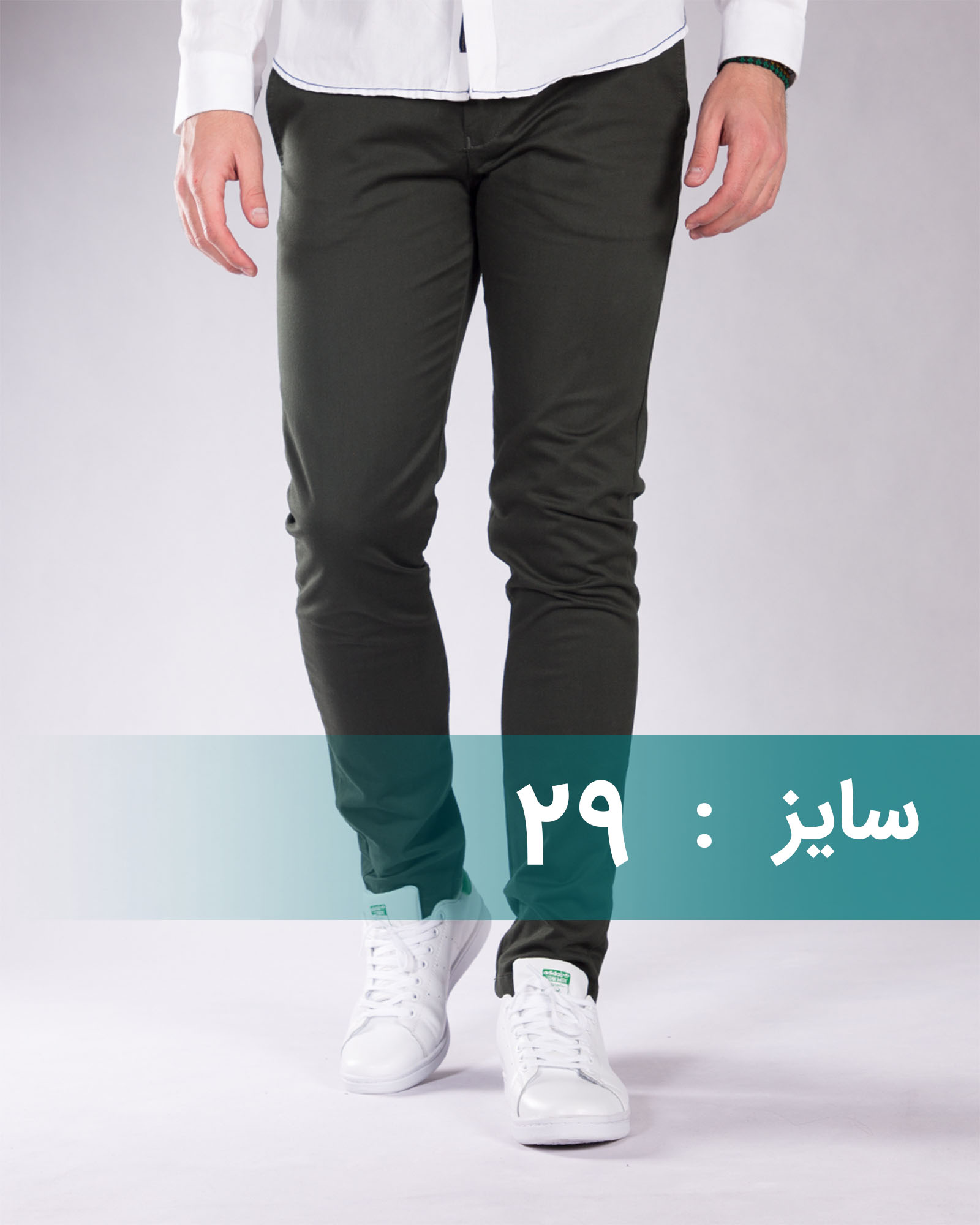 شلوار کتان مردانه اسپرت - یشمی