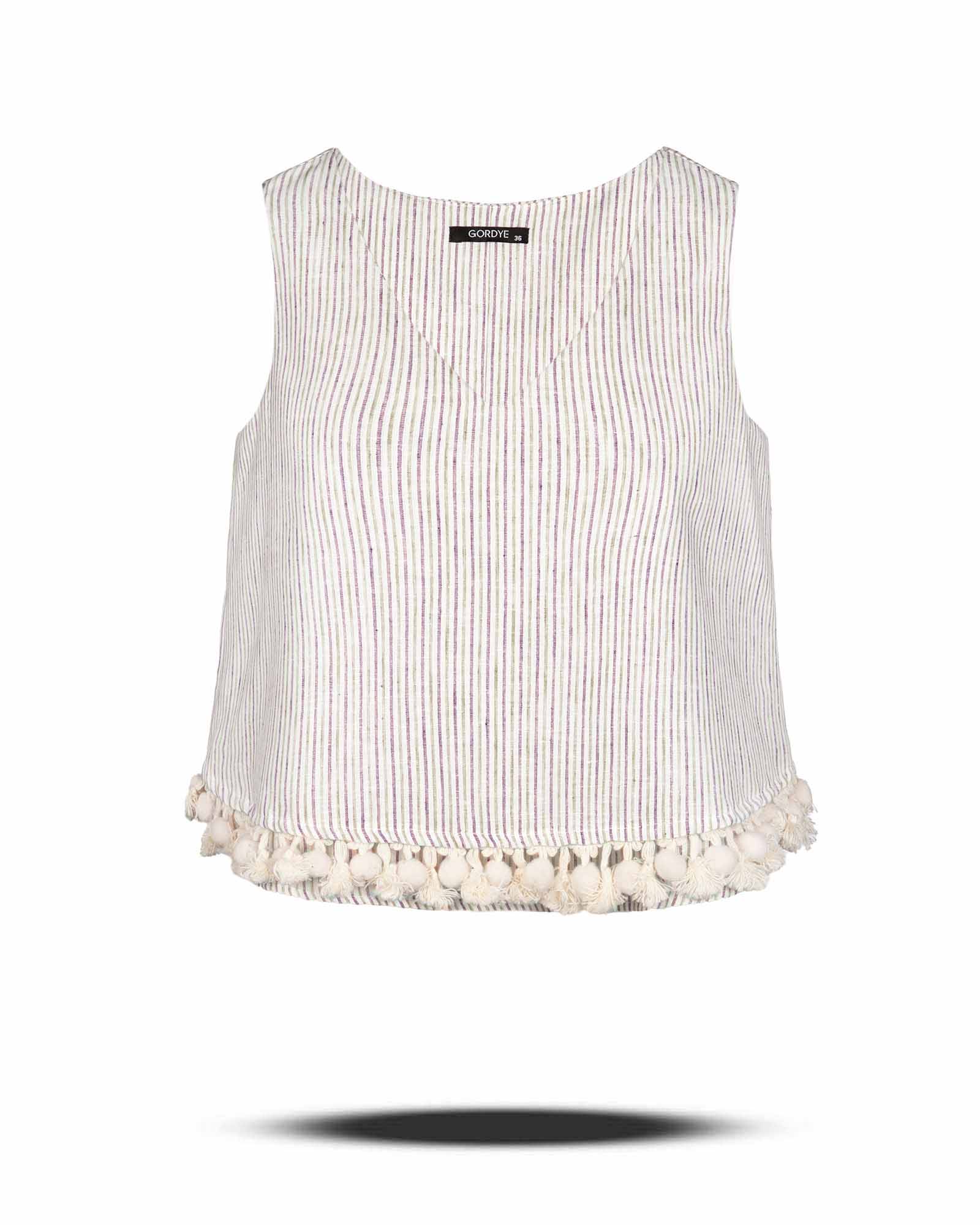 تاپ لینن راه راه زنانه