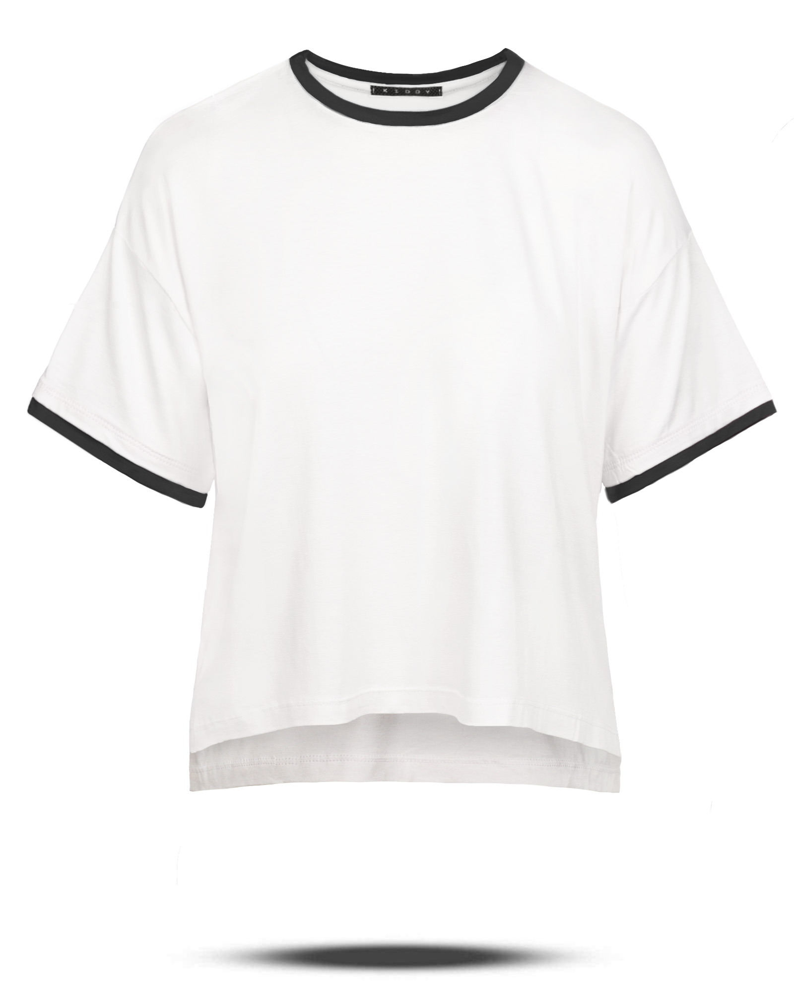 تیشرت زنانه سفید نواردوزی شده