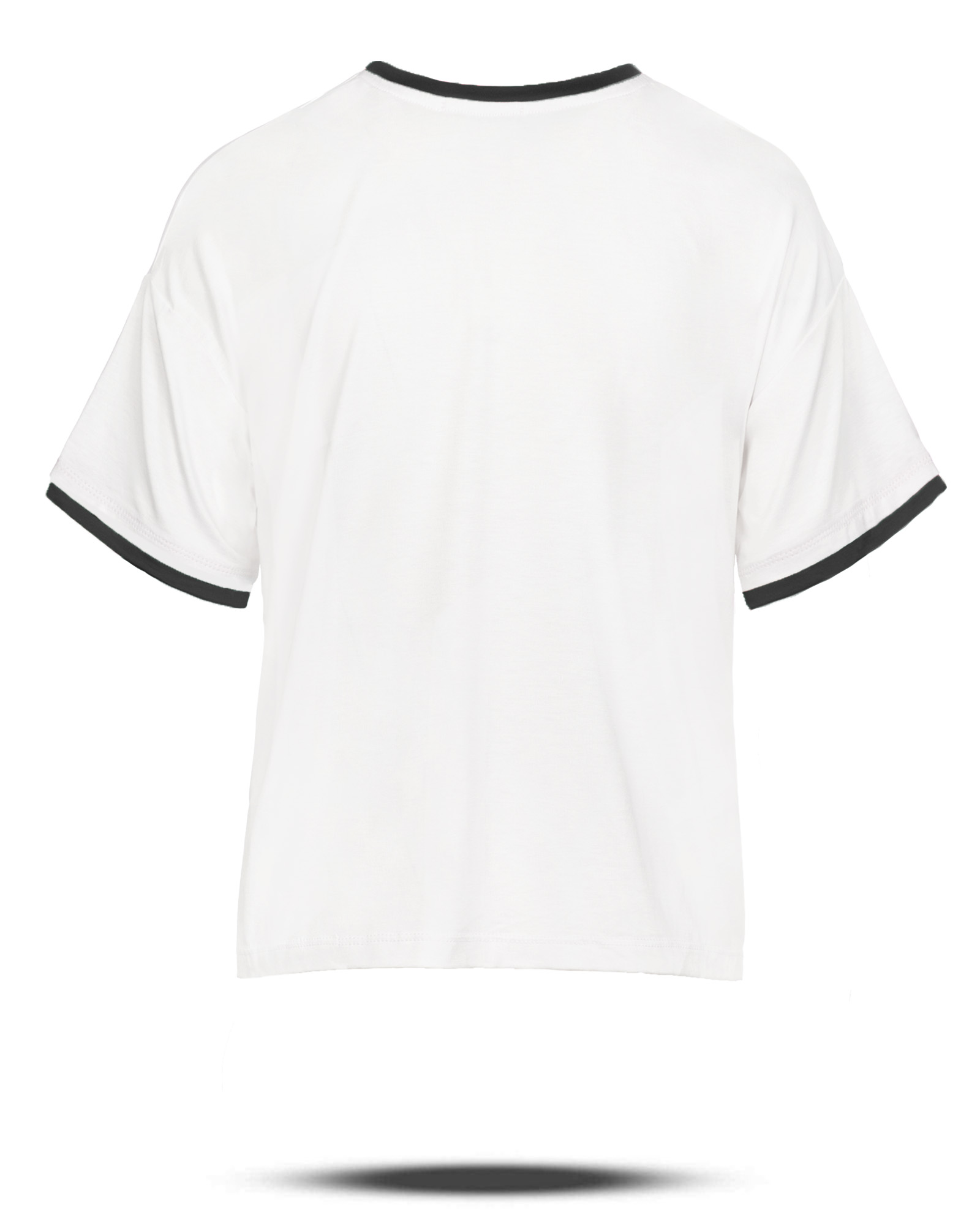 تیشرت زنانه سفید نواردوزی شده