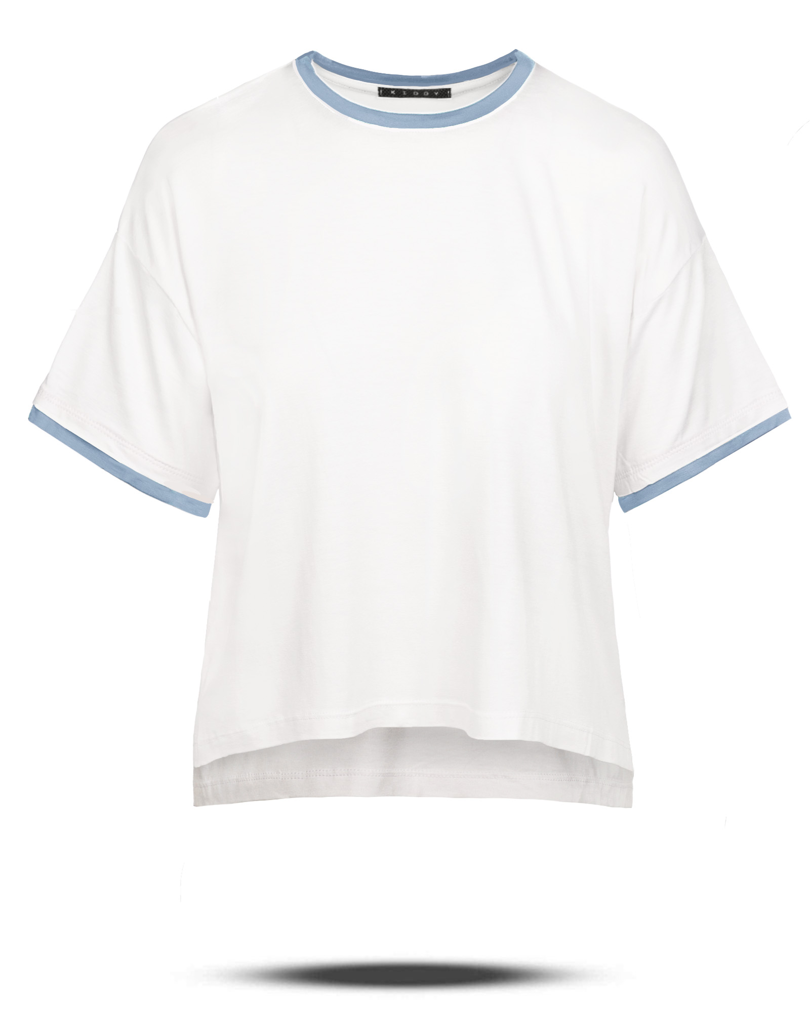 تیشرت زنانه سفید نواردوزی شده