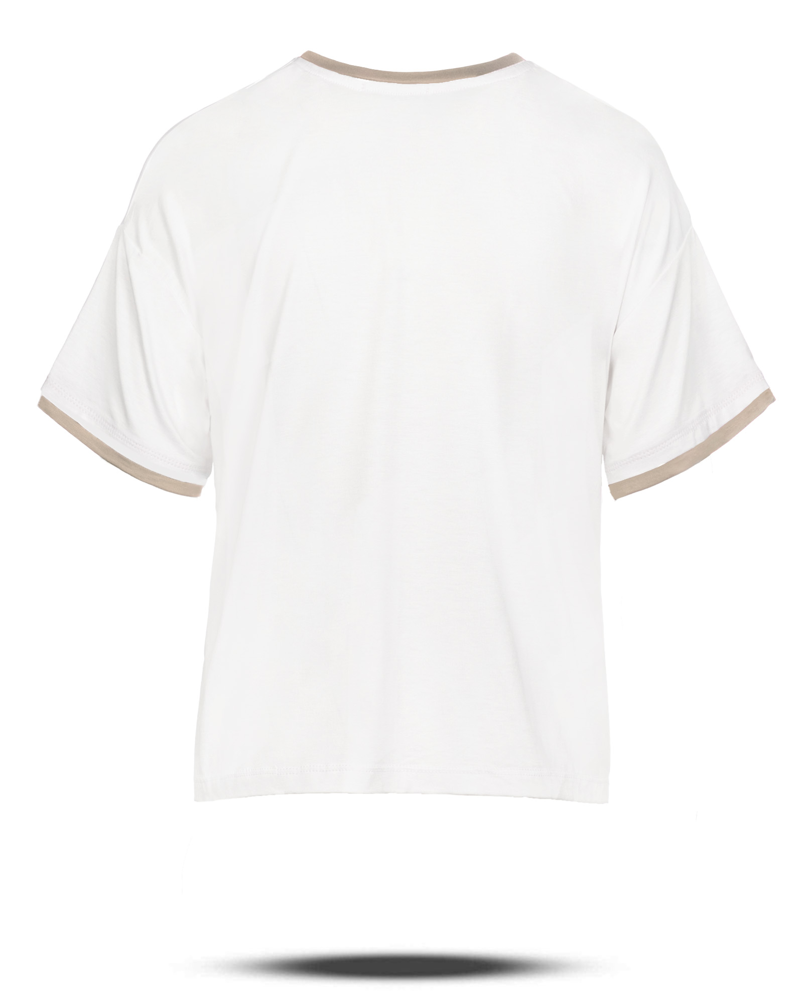 تیشرت زنانه سفید نواردوزی شده