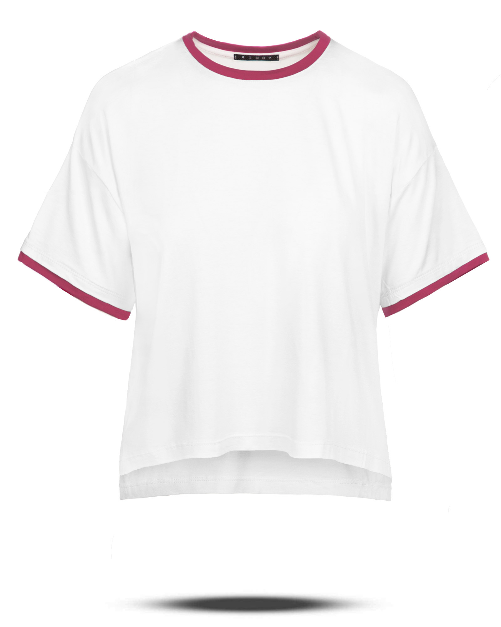 تیشرت زنانه سفید نواردوزی شده