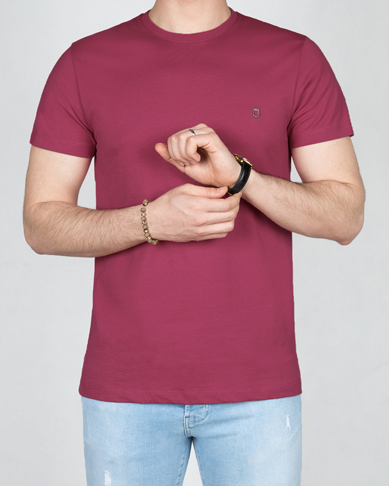 تیشرت بیسیک مردانه 2350new-t1 - ارغوانی