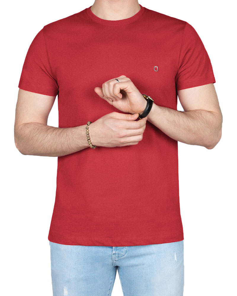تیشرت بیسیک مردانه 2350new-t1 - قرمز روشن