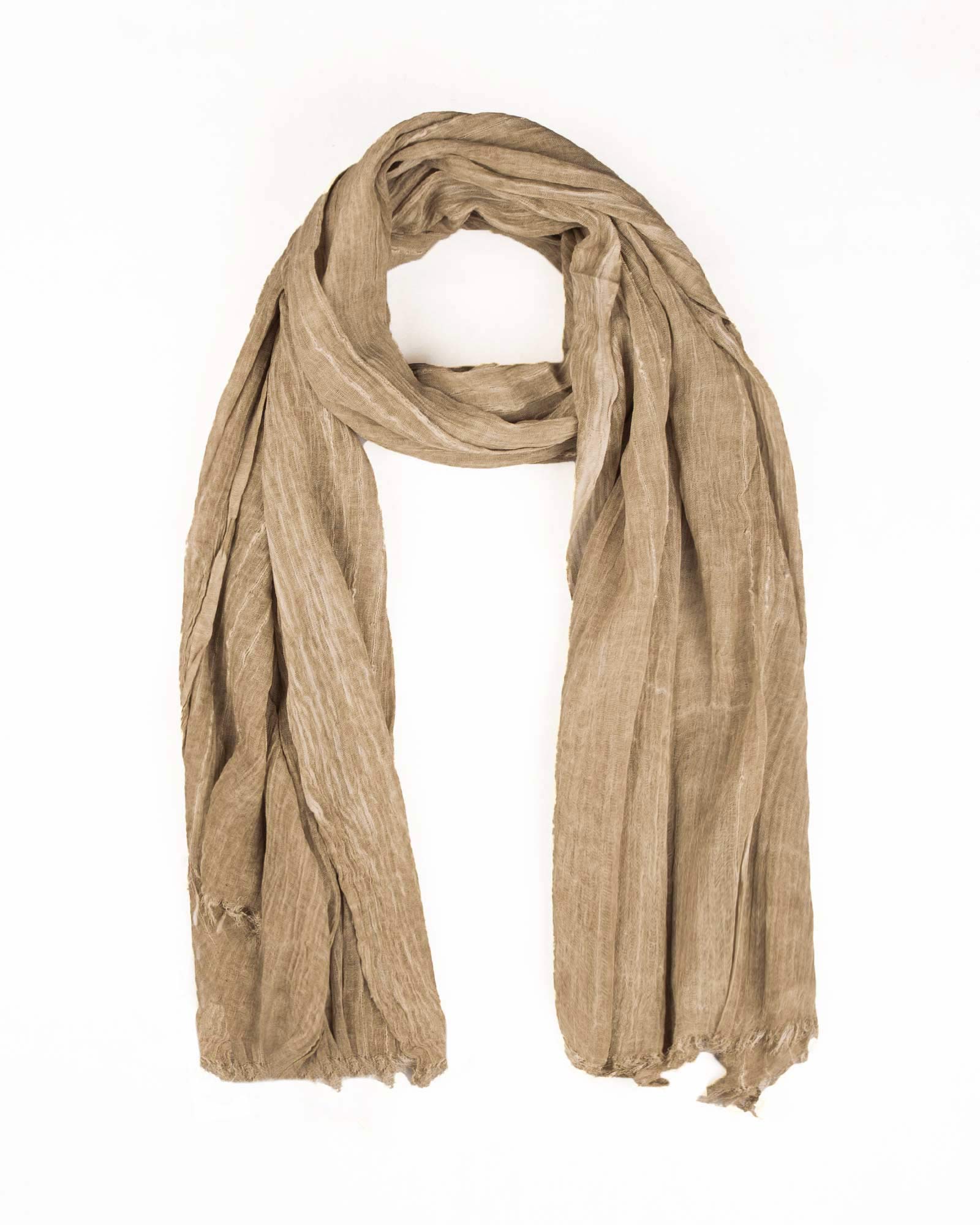 شال نخی سنگشور زنانه 4559 - قهوه‌ای روشن