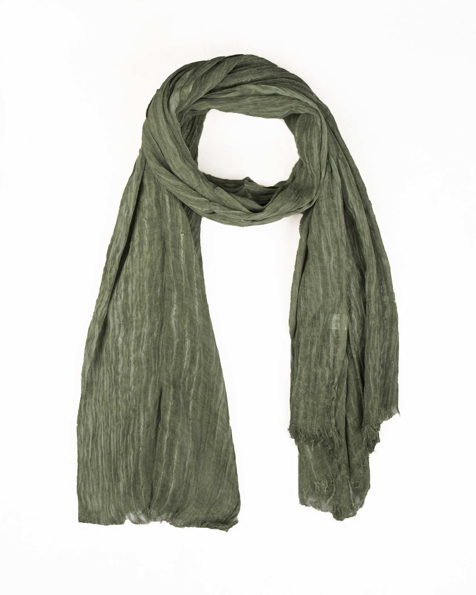 شال نخی سنگشور زنانه 4559 - زیتونی سیر