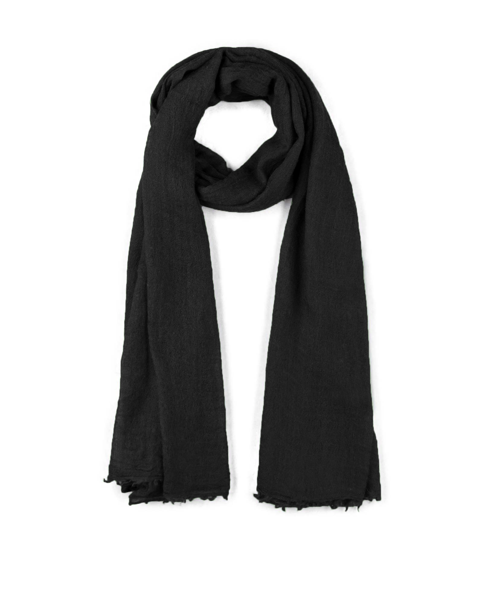 شال ساده نخی زنانه 4693 - مشکی