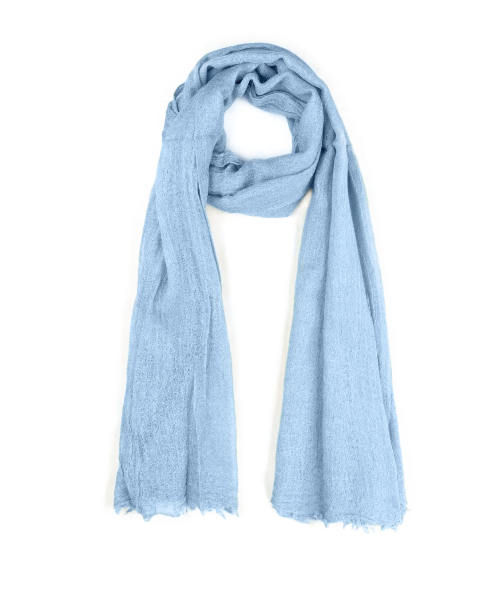 شال ساده نخی زنانه 4693 - آبی روشن