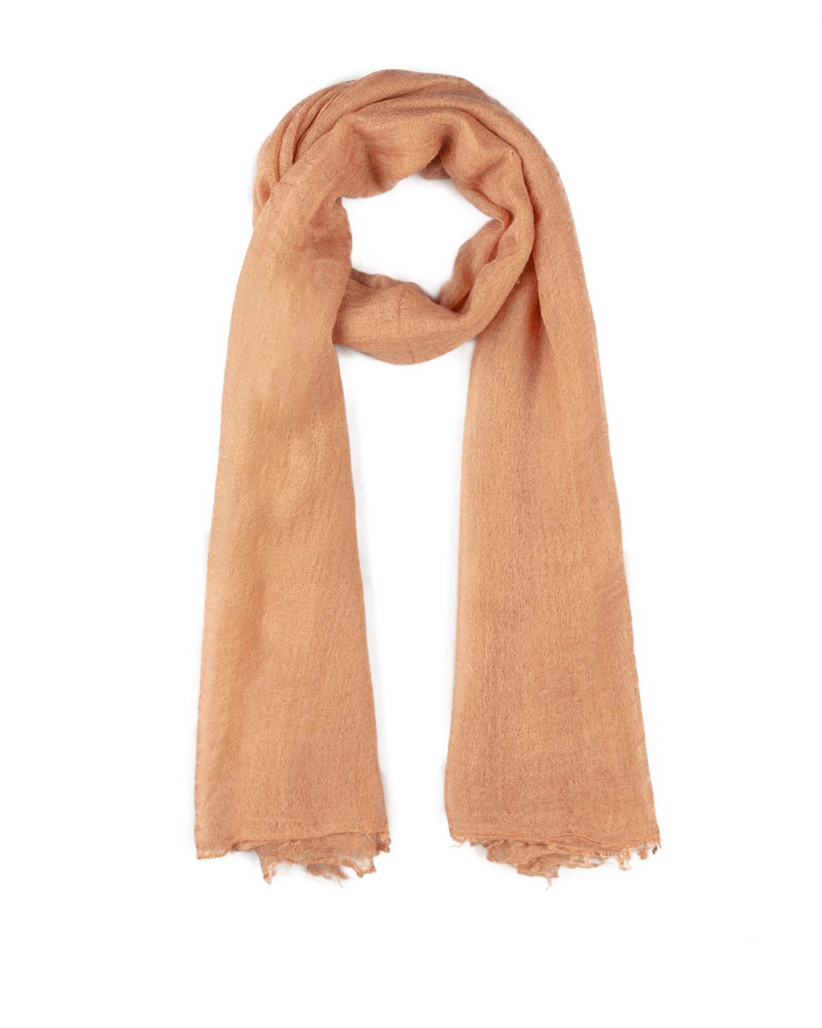 شال ساده نخی زنانه 4693 - بادامی