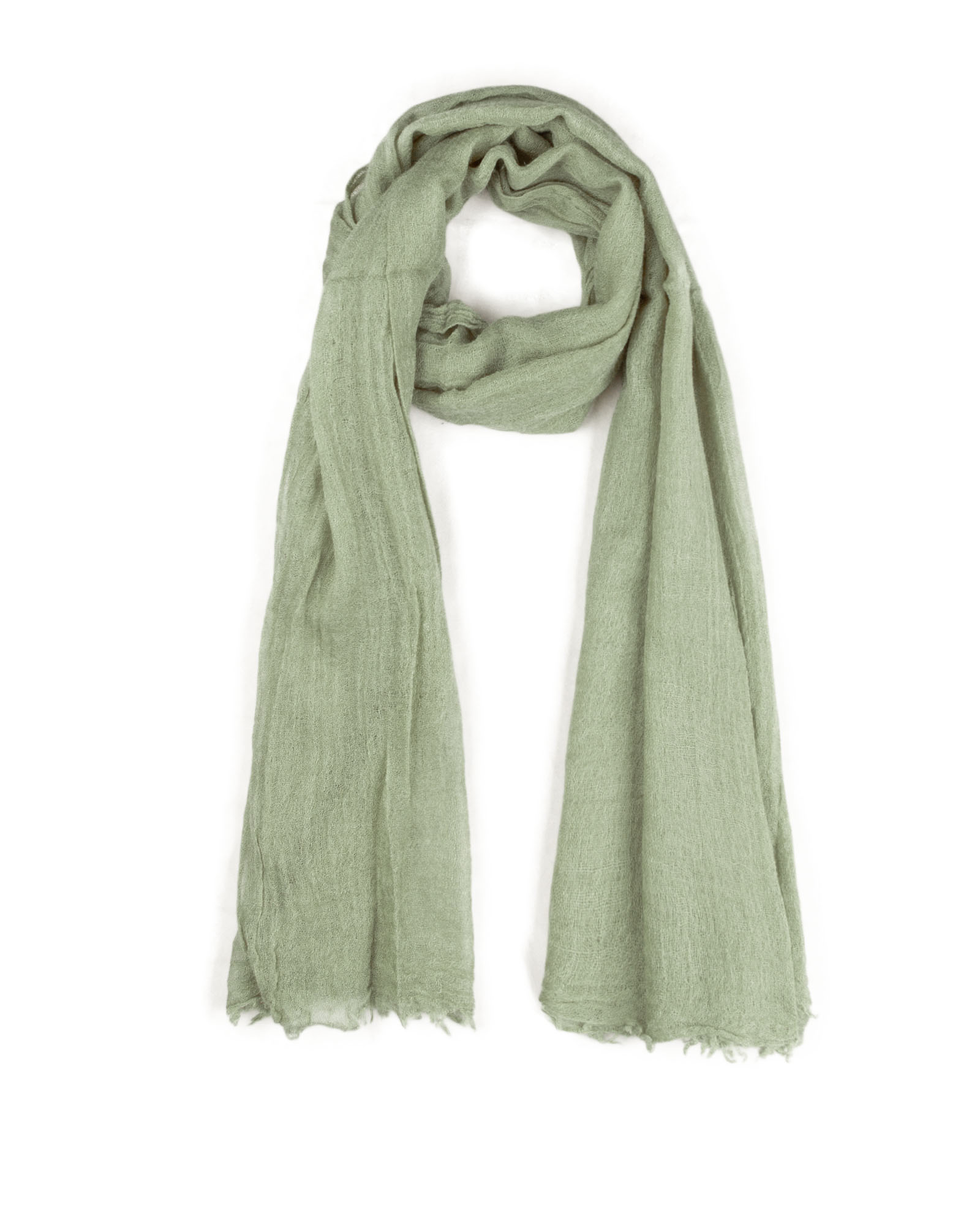 شال ساده نخی زنانه 4693 - زیتونی سیر