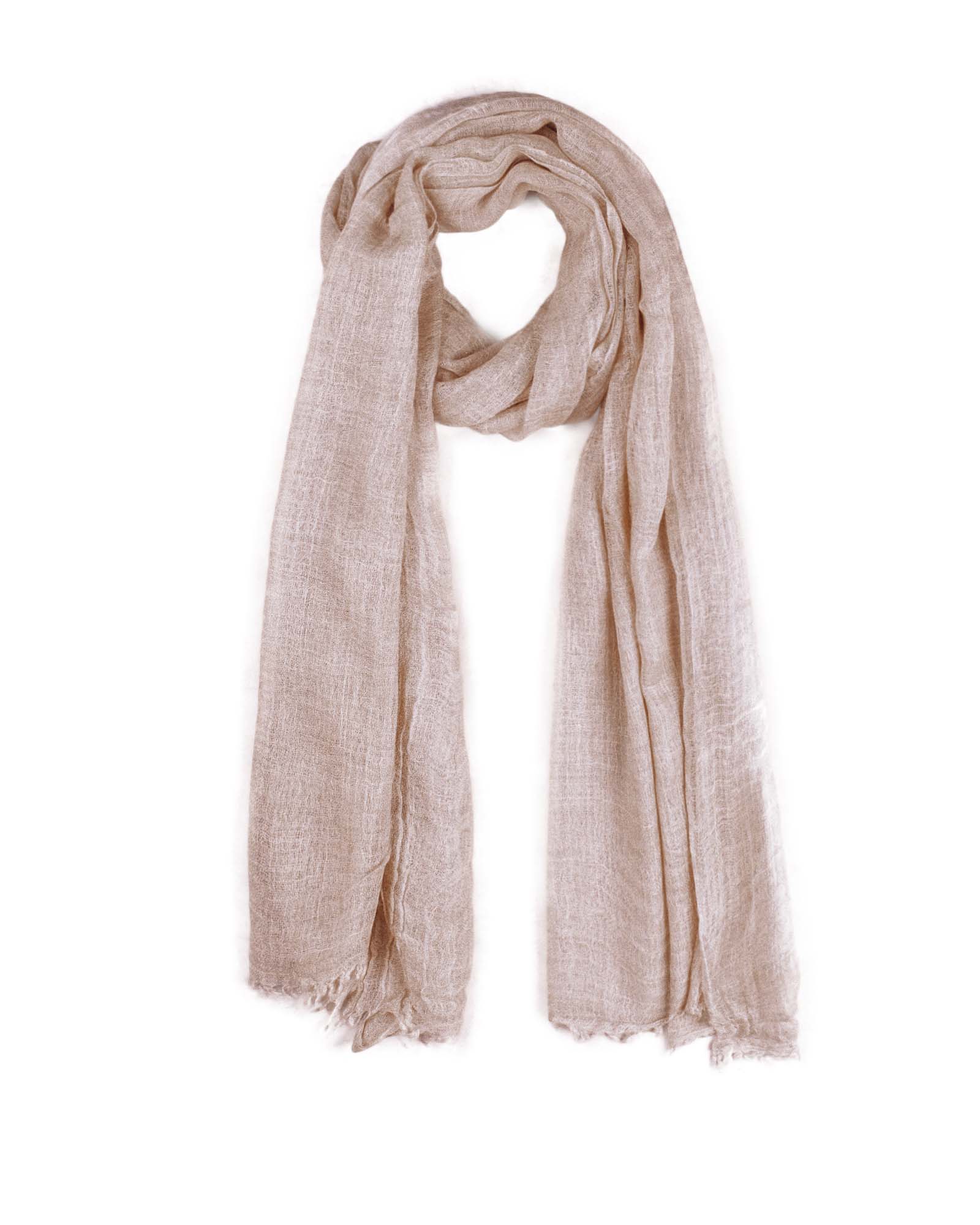 شال ساده نخی زنانه 4693 - کالباسی تیره